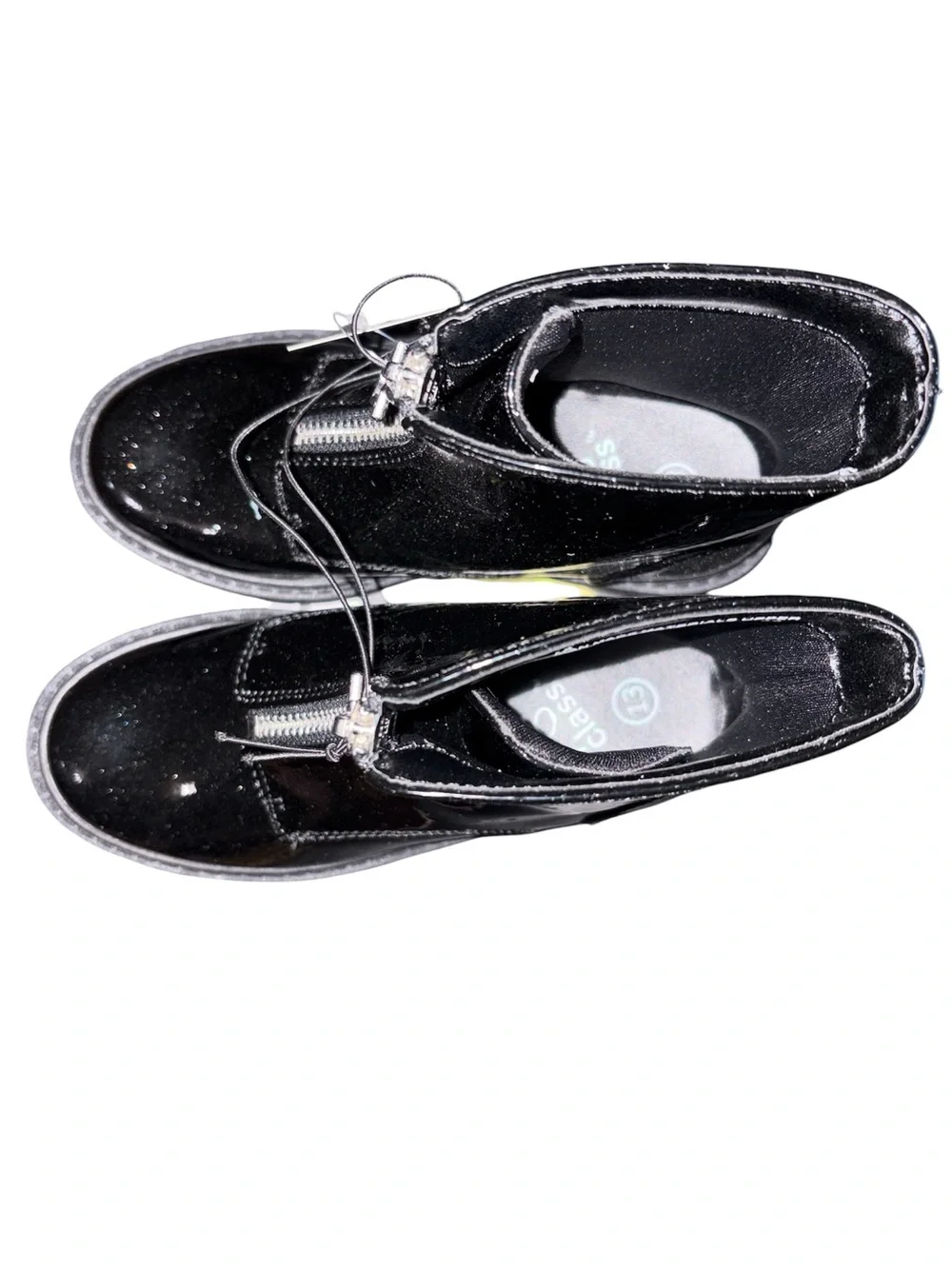 art class Black Sparkle Lug Sole “Myra” Ankle Boots